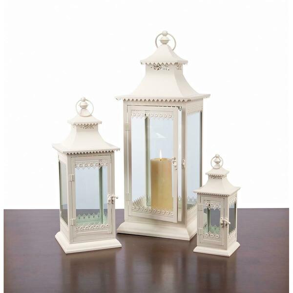 Yhior DS 12, 19 & 27.5 in. Metal & Glass Lantern - Set of 3 YH3589800